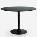 Table salle à manger moderne Goblet noire ronde 120cm Blackwood+ Promotion