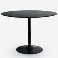 Table salle à manger moderne Goblet noire ronde 120cm Blackwood+ Promotion