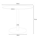 Table de salle à manger ronde style Goblet 120cm effet marbre doré Monika+ Réductions
