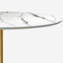 Table de salle à manger ronde style Goblet 120cm effet marbre doré Monika+ Offre