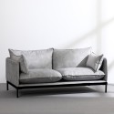 Canapé 2 places moderne en tissu gris rembourré Bonn Offre