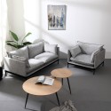 Canapé 2 places moderne en tissu gris rembourré Bonn Catalogue
