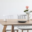 Table à manger de cuisine en bois rectangulaire 120x80cm blanc Ennis Réductions