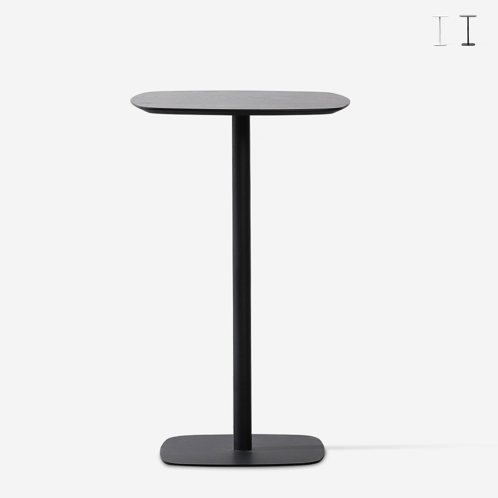 Table haute carré pour tabourets de bar 60x60cm style moderne Arven