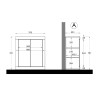 Armoire de salle de bain 2 portes blanc brillant 70x35x78cm Willy Offre