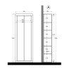 Armoire 2 portes salle de bain polyvalente blanc brillant 70x35x188cm Jude Remises