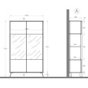 Buffet design moderne salon vaisselier 2 portes en verre Bellac Achat