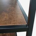 Buffet ouvert meuble style industriel 4 étagères bois métal Wrap Modèle