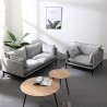 Canapé 2 places et fauteuil en tissu gris style moderne Hannover Vente