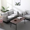 Canapé 2 places et fauteuil en tissu gris style moderne Hannover Réductions
