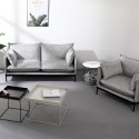 Canapé 2 places et fauteuil en tissu gris style moderne Hannover Catalogue