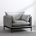 Canapé 2 places et fauteuil en tissu gris style moderne Hannover Modèle