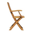 Chaise de jardin pliante en bois avec accoudoirs extérieur Nias Vente