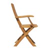 Chaise de jardin pliante en bois avec accoudoirs extérieur Nias Vente
