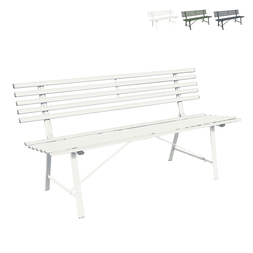 Banc 3 places jardin extérieur classique en fer 150x57x76cm Iven Offre