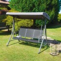 Balancelle de jardin 3 places avec toit solaire réglable Ibis Offre