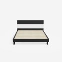 Lit double design moderne en bois 160x190 avec sommier à lattes Landeck Achat