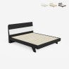 Lit double design moderne en bois 160x190 avec sommier à lattes Landeck Remises