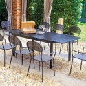 Table à manger extensible moderne pour jardin 150-210x95cm Hilda Vente