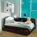 Lit 1 place et demi 120x190 avec coffre de rangement Sorik Offre