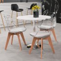 chaise transparente de cuisine bar avec coussin design scandinave Tulipan caurs 