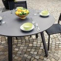 Table de jardin extérieur ronde Ø 120cm design moderne anthracite Akron Remises