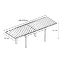 Table extensible de jardin 106-212x75cm moderne en aluminium Nori Offre