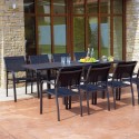 Table extensible de jardin 106-212x75cm moderne en aluminium Nori Promotion