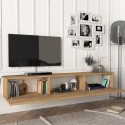 Meuble TV suspendu 3 portes 180cm salon design moderne Damla Dimensions
