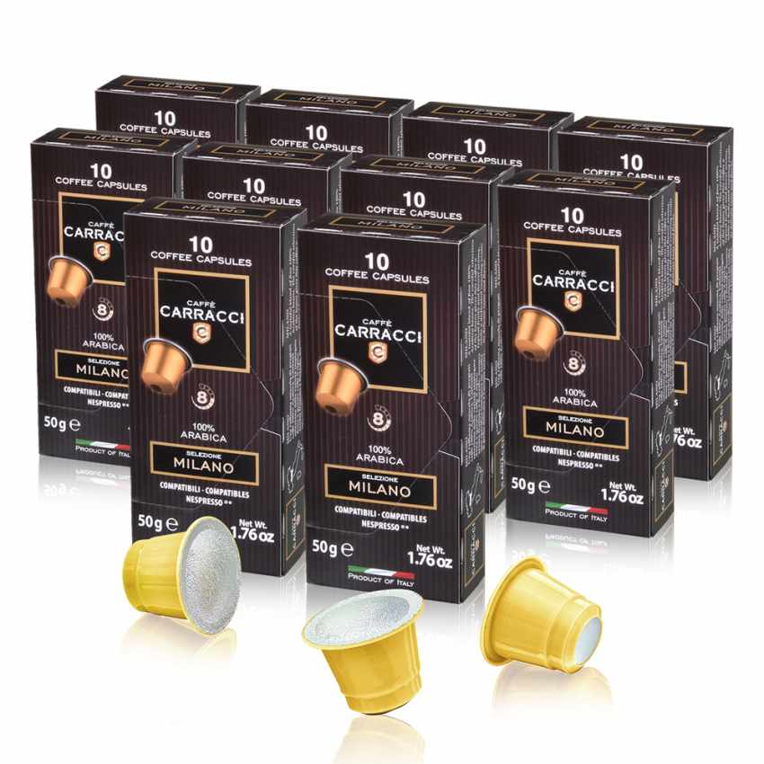 Caffè Carracci 100 capsules café compatibles nespresso 100% arabica carracci milano