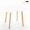 Table de cuisine et salle à manger carrée au design scandinave 80x80cm Wooden Promotion