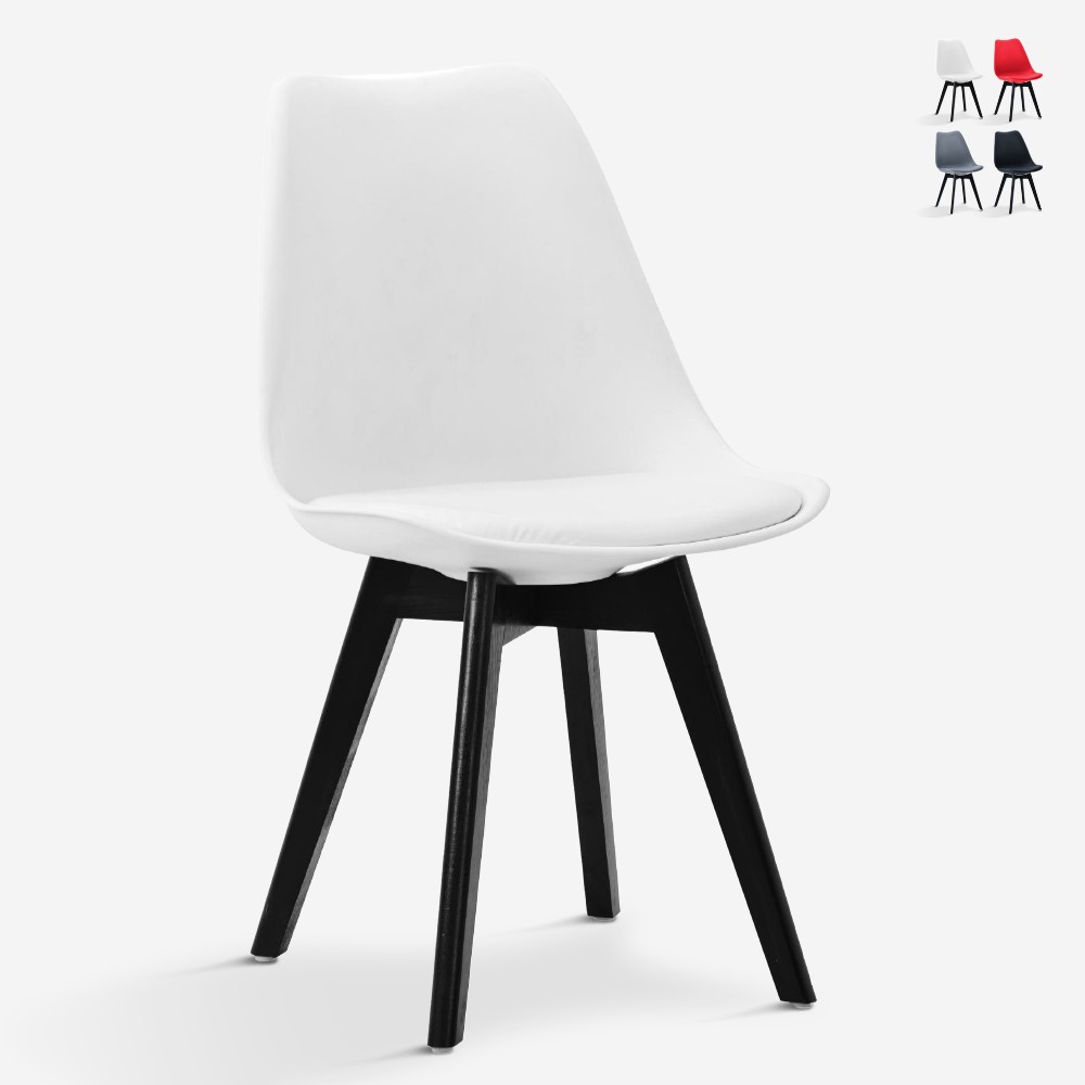 Chaise de cuisine moderne style Goblet scandinave avec pieds noirs Nordica BE