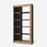 Bibliothèque moderne en bois noir 10 étagères 75x25x150cm Kevork Vente