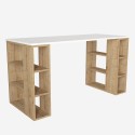 Bureau blanc en bois avec 6 étagères 140x60x75cm Leonardo Vente