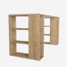 Bureau blanc en bois avec 6 étagères 140x60x75cm Leonardo Remises