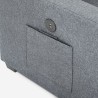 Canapé convertible 3 places gris rangement péninsule prise USB-C Civis Caractéristiques