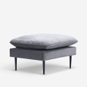 Canapé d'angle 3 places modulable en velours gris avec pieds noirs Sortes Caractéristiques