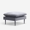 Canapé d'angle 3 places modulable en velours gris avec pieds noirs Sortes Caractéristiques