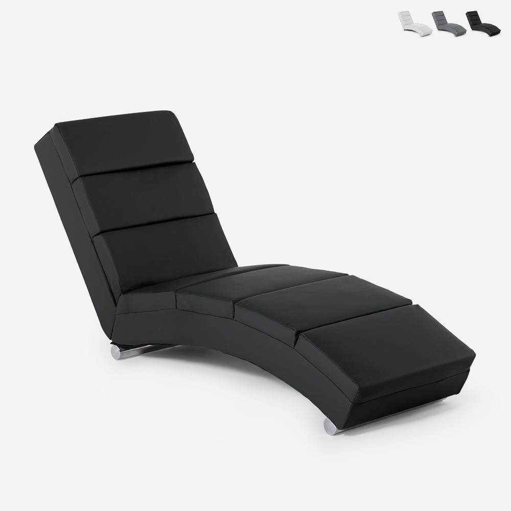 Chaise longue fauteuil de salon en similicuir moderne Dijon