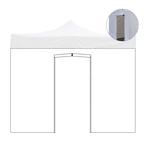Toile latérale avec porte enroulable pour tonnelle pliable de jardin 3x4,5 Promotion