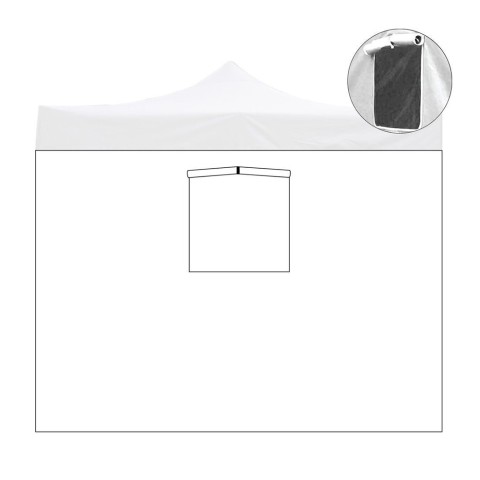 Rideau latéral pour gazebo de jardin pliant 2x2 avec porte-fenêtre enroulable Promotion
