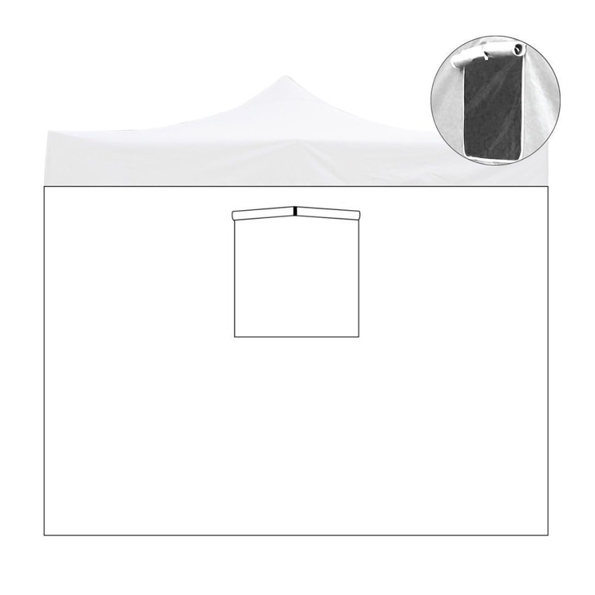 Rideau latéral pour gazebo de jardin pliant 2x2 avec porte-fenêtre enroulable Promotion Rideau latéral pour gazebo de jardin pliant 2x2 avec porte-fenêtre enroulable Promotion