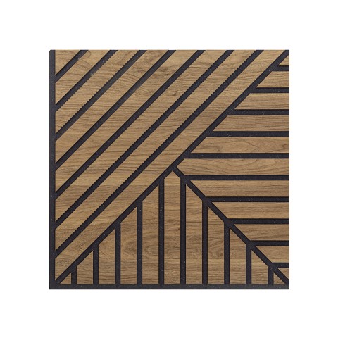 Lot de 10 panneaux décoratifs acoustiques en bois noyer 58x58cm Deco AN Promotion