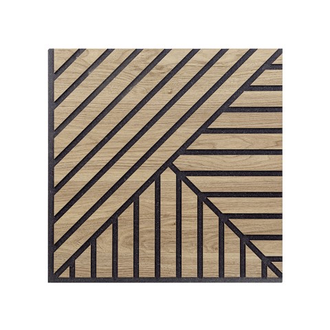 Lot de 10 panneaux acoustiques en bois de chêne 58x58cm décoratifs Deco AR Promotion