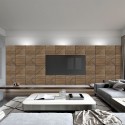 20 x panneau décoratif 58x58cm acoustique bois noyer Deco MXN Promotion