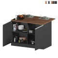 Îlot central pour cuisine moderne 2 portes table en bois 125x90x90cm Deer Promotion