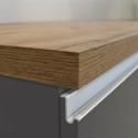 Îlot central pour cuisine moderne 2 portes table en bois 125x90x90cm Deer 