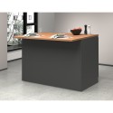 Îlot central pour cuisine moderne 2 portes table en bois 125x90x90cm Deer 