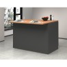 Îlot central pour cuisine moderne 2 portes table en bois 125x90x90cm Deer 