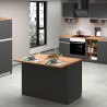 Îlot central pour cuisine moderne 2 portes table en bois 125x90x90cm Deer Réductions